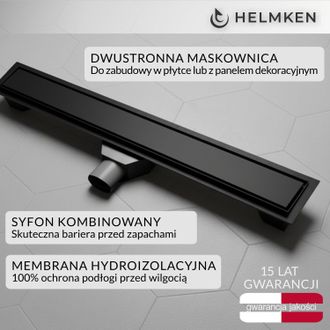 OEM Desag&uuml;e Lineal Helmken 37201102, 1000 X 70 Mm, Negro Mate