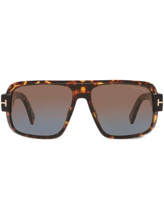 Tom Ford Eyewear Occhiali con montatura stile pilota - Marrone
