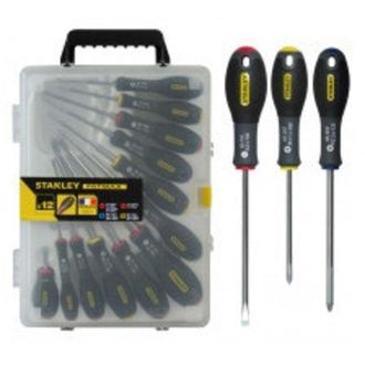 Stanley jeu de 12 tournevis fatmax r&eacute;f. caract&eacute;ristiques plats 2,5x50 / 4x100 / 5,5x150 / 6,5x30 / 5,5x100 / 8x150 / ph0x75 / ph1x100