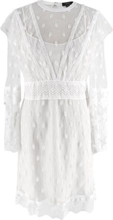 Burberry White Lace Overlay Dress Size S