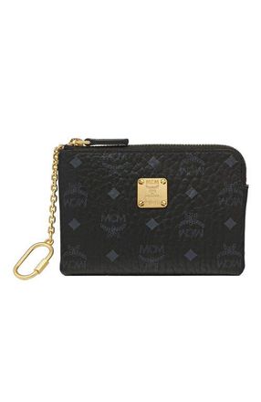 MCM Aren Card Pouch in Visetos in Black at Nordstrom