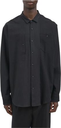 Andrea Ya'aqov Camicia Relaxed in Lana - Shirts - Hombre - Negro - L