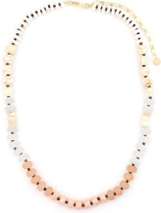 Panacea Peach Stone Beaded Necklace at Nordstrom