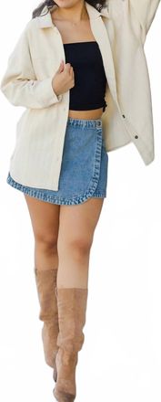 Mustard Seed Wrap It Up Soft Button Front Shacket In Oatmeal