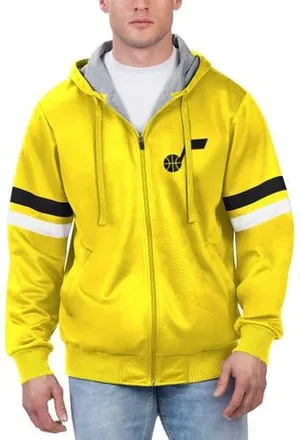 G-III Sports by Carl Banks Mens G-III Sports by Carl Banks Yellow Utah Jazz Contender Full-Zip Hoodie Jacket at Nordstrom, Size Xx-Large