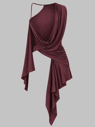 Rick Owens Draped Silk Tunic - Bordeaux