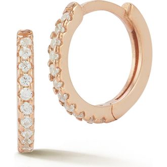 Sphera Milano 14K Rose Gold Plated Cubic Zirconia Huggie Hoop Earrings at Nordstrom Rack