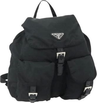 Prada Pre-owned Backpacks, female, Black, Size: ONE SIZE Pre-owned Nylon Backpack
