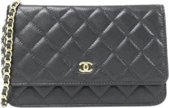 Chanel Pre-owned Timeless Classic Caviar Skin Portemonnee - Dames - Vintage Schoudertas - Zwart - ONE Size - Leer - Vintage