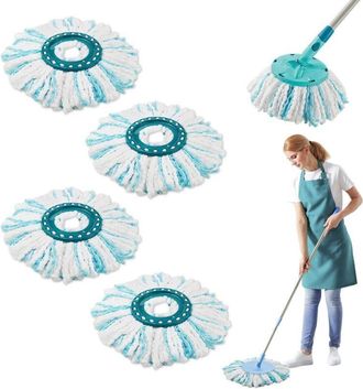 OEM 4 Piezas Para Cabezales De Repuesto Leifheit Clean Twist Disc Mop Micro Kit, Fregona De Sistema De 2 Fibras Para Flecos De Repuesto De Cabezales De Fr