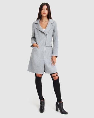 Belle & Bloom Last Chance Wool Blend Moto Coat