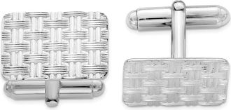 Diamond2Deal Sterling Silver Rhodium-plated Cuff Links