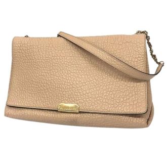 Burberry Pre-owned Cross Body Bags, female, Beige, Size: ONE SIZE Pre-owned Leather Shoulder Bag