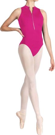 Bloch Mirella Miami Zip Front Leotard In Electric Pink