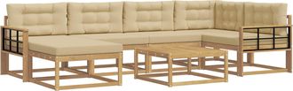 vidaXL Conjunto De Sof&aacute;s De Exterior 7 Uds. Y Beige Vidaxl