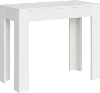 ITYhome Consola extensible 90x42/302 cm efecto madera fresno blanco