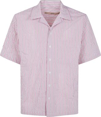 Nuur Striped Short Sleeved Bowling Shirt
