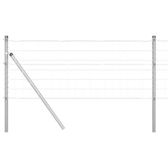 Berkfield Home Euro Fence with 13 Posts 0.6x50 m Galvanised Steel in Silver