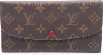 Louis Vuitton Brown Fuchsia Monogram Pink Monogram Leather Long Wallet (Bi-Fold) (Pre-Owned)