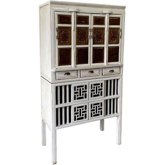 Wanderlust Deco Armario De Madera Artesanal Blanco 96x42x175h Cm