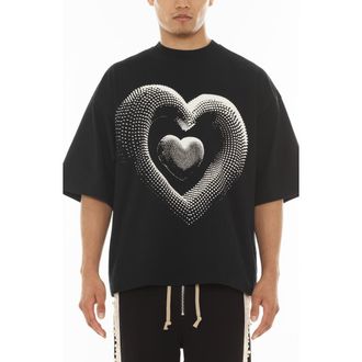 Cult of Individuality Heart Cotton Graphic T-Shirt in Black at Nordstrom, Size Large