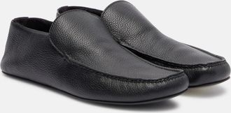 The Row Leo shearling-lined leather loafers