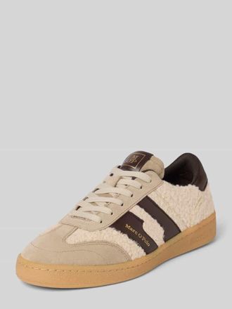 Marc O'Polo Low Top Sneaker aus Leder-Mix in Beige, Größe 37