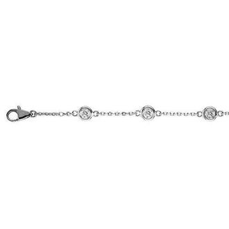 Allurez Lab Diamond Anklet Bracelet Bezel Set 14K in 0.75Ct,white Gold at Nordstrom, Size 9.5