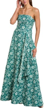 Rene Ruiz Strapless A-Line Side Drape Gown