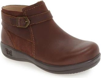 Alegria By Pg Lite Alegria Dylan Water Resistant Bootie in Hickory Brown Leather at Nordstrom, Size 6-6.5Us