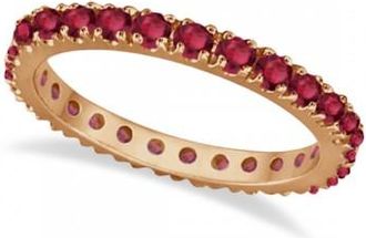 Allurez Ruby Eternity Band Stackable Ring 14K Rose Gold (0.50ct)