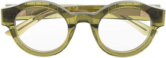 Yohji Yamamoto Occhiali tondi - Verde