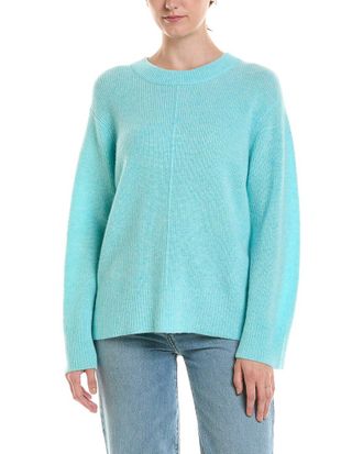 Fort&eacute; Cashmere Rib Easy Crewneck Cashmere Sweater