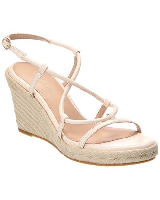 Stuart Weitzman Nilla Espadrille Leather Wedge Sandal