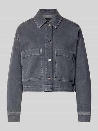 someday Someday Boxy Fit Jeansjacke mit aufgesetzten Taschen Modell Niandra in Hellgrau, Gr&ouml;&szlig;e 34