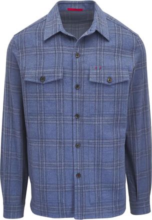 Isaia Giacca-camicia a quadri - Blu