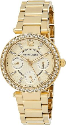 Michael Kors Womens MK6056 Parker Chronograph 33mm Gold Stainless Steel Ladies Watch - One Size