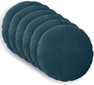 vidaXL Funda De Almohada 6 Pcs Heerlen Azul &Oslash; 30 Cm Terciopelo Vidaxl