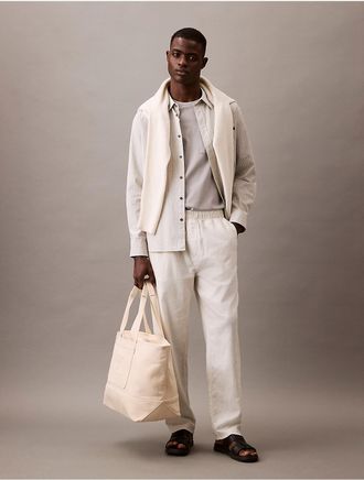Calvin Klein Mens Linen Cotton Pull-On Pants - Neutral - XL