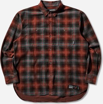 Neighborhood Men s Corduroy Check Longsleeve Shirt Red