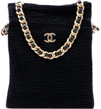 Chanel Pre-owned Vintage Tweed Tote Bag - Dames - Vintage Handtas - Zwart - ONE Size - Tweed - Vintage