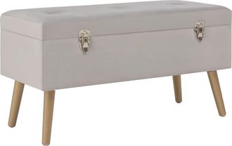 vidaXL Vidaxl - Banco Con Compartimento De Terciopelo Gris 80 Cm