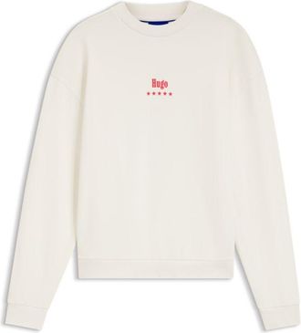 HUGO BOSS Cotton-terry sweatshirt with Happy HUGO