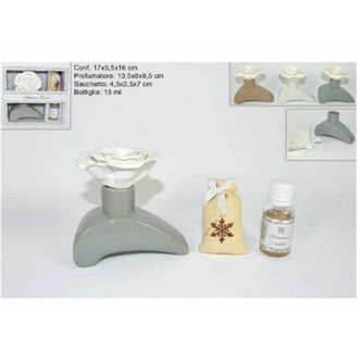 Trade Shop Trade Shop - Set Deoambiente Vaniglia 15ml Con Profumatore Ceramica Idea Regalo 3col Ca006555