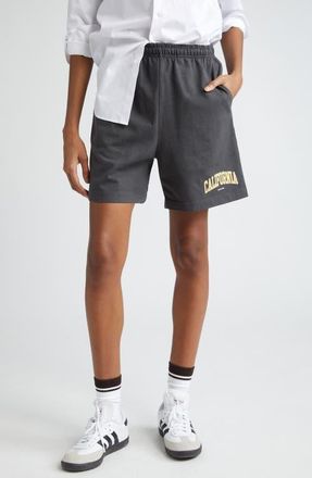 Sporty & Rich California Gym Shorts in Faded Black at Nordstrom, Size X-Small