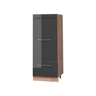 Vicco Dispensa Da Cucina Fame-line, Antracite Lucido/rovere Dorato, 60 Cm, Vicco