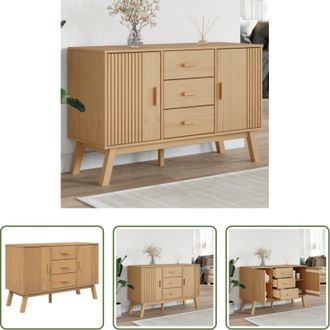 vidaXL Credenza scandinava - Credenza OLDEN Marrone 114x43x73,5 cm in Legno Massello di Pino