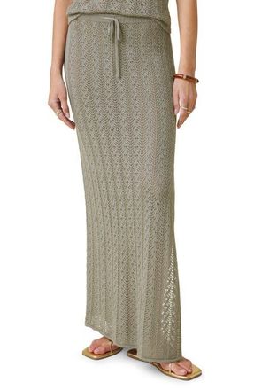 Splendid Eleni Pointelle Maxi Sweater Skirt in Eucalyptus Green at Nordstrom, Size X-Small