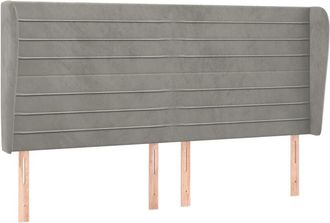 vidaXL Cabecero Con Orejas De Terciopelo Gris Claro 183x23x118/128 Cm Vidaxl