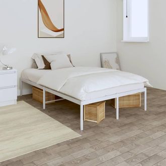 Berkfield Home Metal Bed Frame White 120x200 cm | Size: Small Double